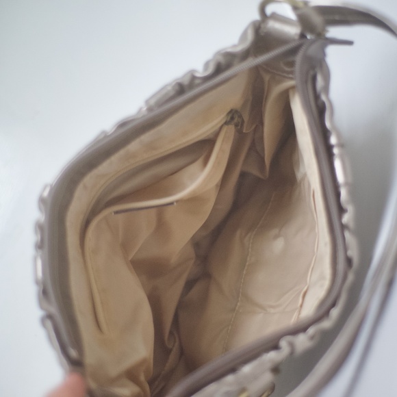 Eng.'s Burg by Roman & Italy Metallic Gold Sheared Leather Satchel/Hand Bag - Picture 8 of 11